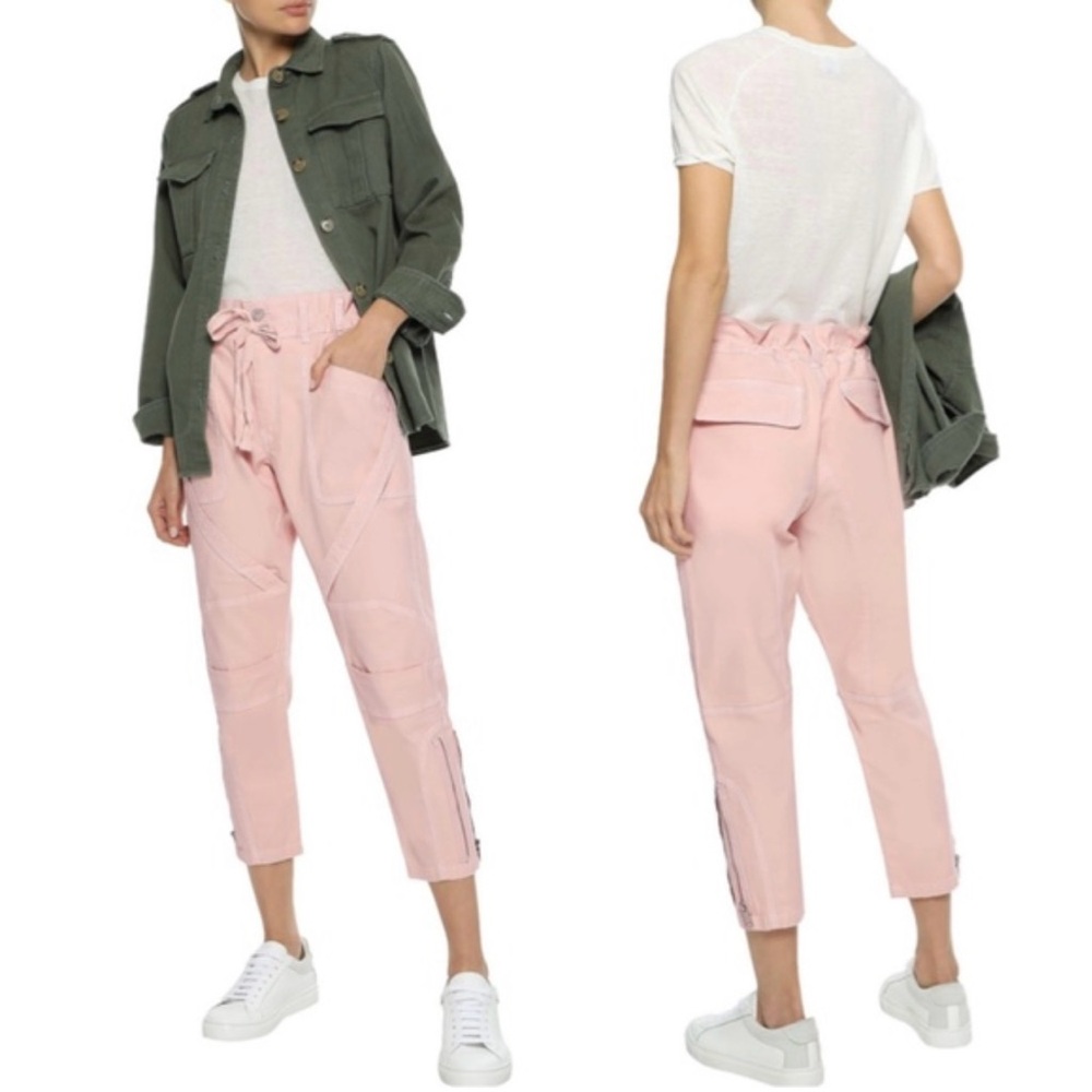 Current/Elliott The Beverly Cropped Tapered‎ Zippered Pants Crystal Pink Size 24